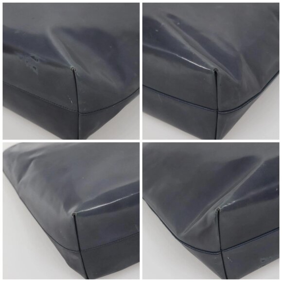 PRADA Hand Bag Enamel Navy Silver Auth bs25904 - Picture 14 of 16